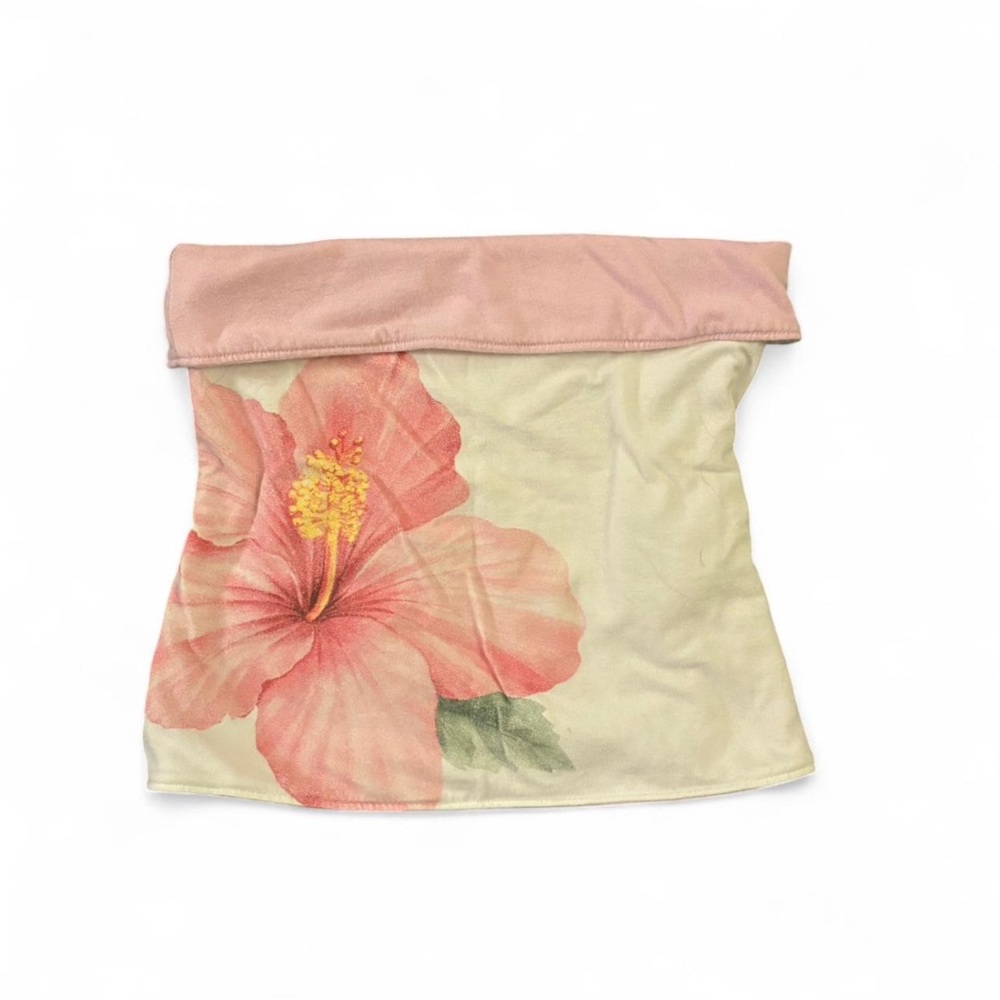 hollister pink reversible hibiscus tube top